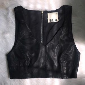 Leather crop top